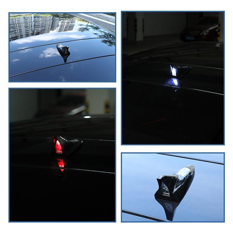 Solar Power Car Shark Fin Roof Antenna LED Flash Light